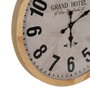 BigBuy Home Horloge Murale Blanc Naturel Bois Verre 76 x 76 x 6 cm