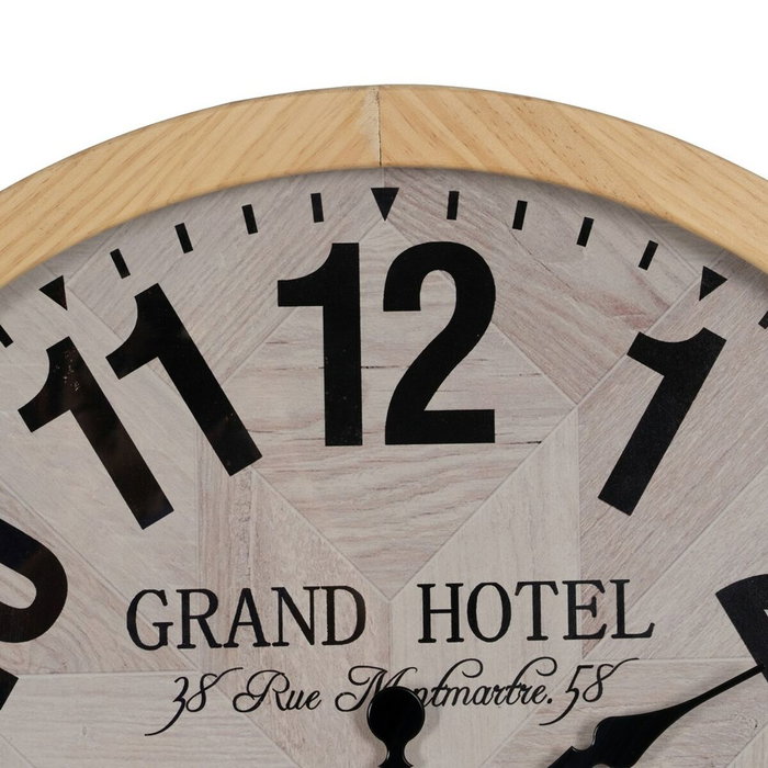 BigBuy Home Horloge Murale Blanc Naturel Bois Verre 76 x 76 x 6 cm BigBuy Home Horloge Murale Blanc Naturel Bois Verre 76 x 76 x 6 cm