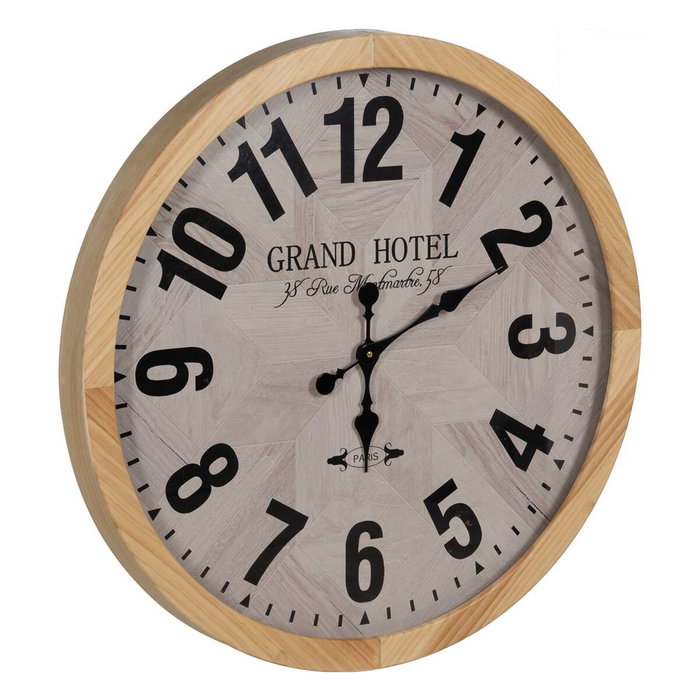 BigBuy Home Horloge Murale Blanc Naturel Bois Verre 76 x 76 x 6 cm BigBuy Home Horloge Murale Blanc Naturel Bois Verre 76 x 76 x 6 cm