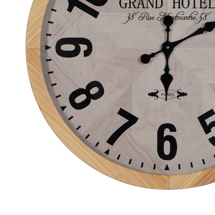 BigBuy Home Horloge Murale Blanc Naturel Bois Verre 76 x 76 x 6 cm BigBuy Home Horloge Murale Blanc Naturel Bois Verre 76 x 76 x 6 cm