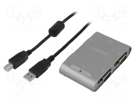 LOGILINK Convertisseur USB 2.0 avec socle USB B vers 4 prises D-Sub 9 broches