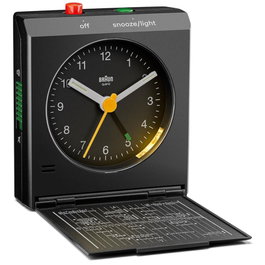 Braun BC 05 B Réveil Analogique Pliable Noir