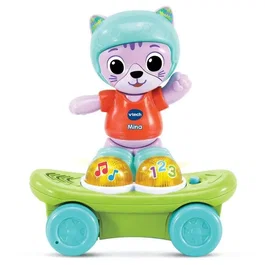 VTech Baby - Mina mon Chat Rouli'golo - Jouet interactif chat skateboard multicolore avec activités éducatives et musicales - Pour enfant dès 12 mois
