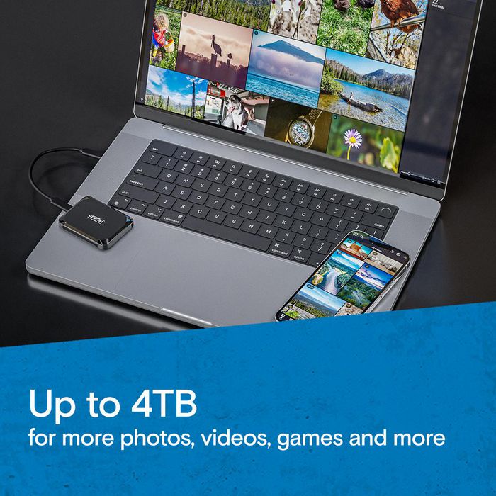 Crucial X9 SSD Externe Portable 2 To - USB-C 3.2 Gen 2 - Résistant aux chocs - Transfert jusqu'à 1050 Mo/s Crucial X9 SSD Externe Portable 2 To - USB-C 3.2 Gen 2 - Résistant aux chocs - Transfert jusqu'à 1050 Mo/s
