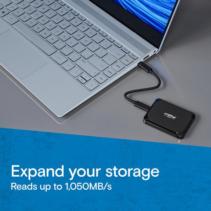 Crucial X9 SSD Externe Portable 2 To - USB-C 3.2 Gen 2 - Résistant aux chocs - Transfert jusqu'à 1050 Mo/s Crucial X9 SSD Externe Portable 2 To - USB-C 3.2 Gen 2 - Résistant aux chocs - Transfert jusqu'à 1050 Mo/s