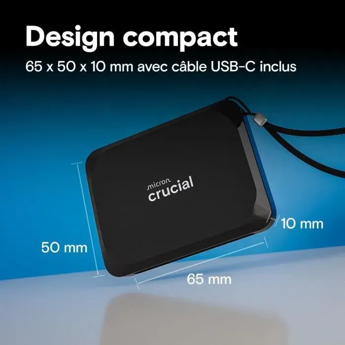 Crucial X9 - Disque SSD Externe Portable 2 To USB-C 3.2 - Compatible PC, Mac, PlayStation, Xbox