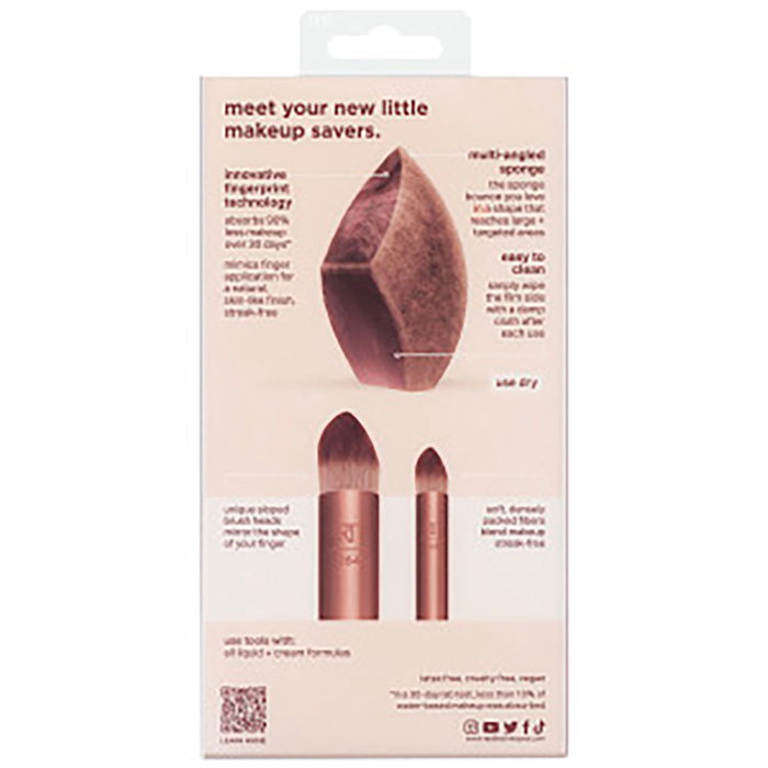 Real Techniques Éponge Maquillage + Étui à Pinceaux 3 pcs - Finition Légère, Application Facile, Compatible Formules Liquides/Crèmeuses Real Techniques Éponge Maquillage + Étui à Pinceaux 3 pcs - Finition Légère, Application Facile, Compatible Formules Liquides/Crèmeuses