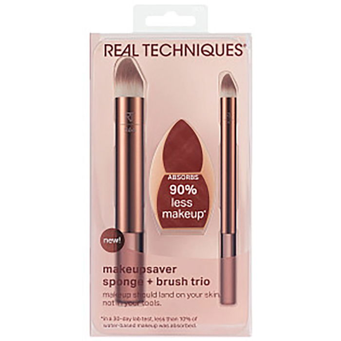 Real Techniques Éponge Maquillage + Étui à Pinceaux 3 pcs - Finition Légère, Application Facile, Compatible Formules Liquides/Crèmeuses Real Techniques Éponge Maquillage + Étui à Pinceaux 3 pcs - Finition Légère, Application Facile, Compatible Formules Liquides/Crèmeuses