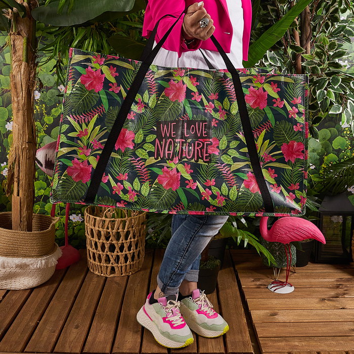 Entre Temps Sac de courses réutilisable Jungle 70x35x40 cm