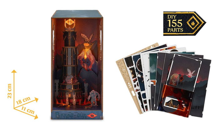 Le Seigneur des anneaux maquette Book Nook Tiny Adventures Barad-Dûr 23 cm