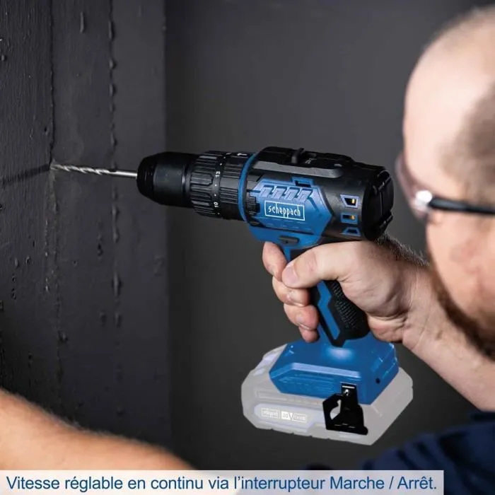Scheppach BC-CD60-X Perceuse-visseuse à percussion sans fil 20V brushless, couple 60 Nm, mandrin 13mm (sans batterie ni chargeur)