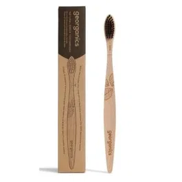 GEORGANICS Brosse à Dents Souple en Hêtre, Poils Nylon Doux, FSC Certifiée