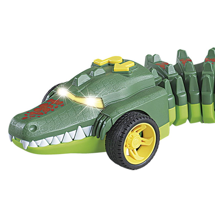 TACHAN - Jouet Voiture-Animal Cocodrilo avec Lumières et Sons, Mouvement Automatique, Roues en Caoutchouc, 6 Langues (FR/EN/ES/DE/IT/PT), À partir de 3 ans