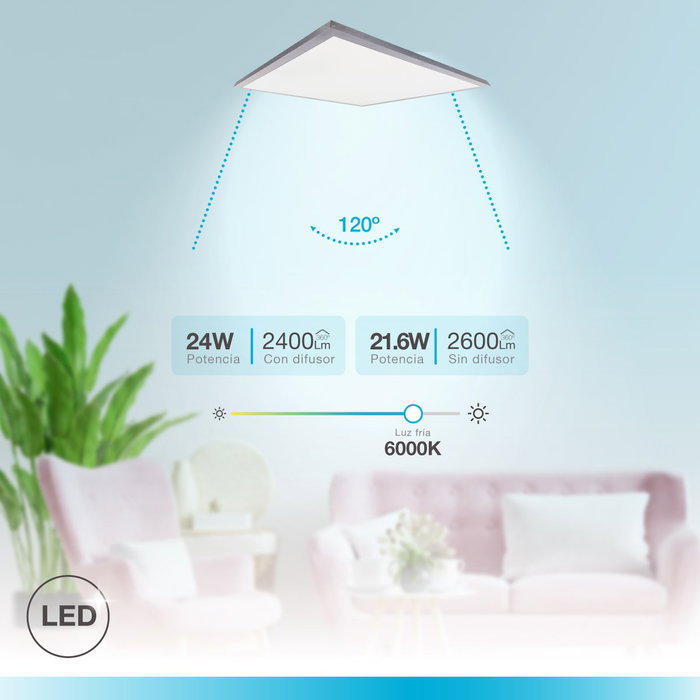 GSC Evolution Panneau LED de surface Kisongo 60x30cm 24W 6000K Nickel GSC Evolution Panneau LED de surface Kisongo 60x30cm 24W 6000K Nickel