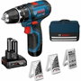 Bosch Professional GSB 12V-15 Perceuse-visseuse à percussion avec 2 batteries (2Ah et 4Ah) et accessoires