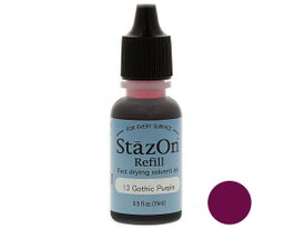 Tsukineko STAZON Recharge d'encre Morado gothique 15ml pour verre et plastique