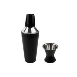 Fackelmann Shaker à cocktails 750 ml et doseur d'alcool 2/4 cl Spectre Noir Mat