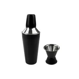 Fackelmann Shaker à cocktails inox noir 750 ml avec doseur d'alcool double 2 cl et 4 cl - Spectre - Accessoires barman