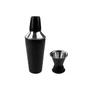Fackelmann Shaker à cocktails inox noir 750 ml avec doseur d'alcool double 2 cl et 4 cl - Spectre - Accessoires barman