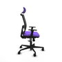 Chaise Yunquera Synchro 4 positions tissu Violet Maille Noir Base en nylon noir Accoudoir 1D Appui-tête 1D Roulettes 65mm nylon