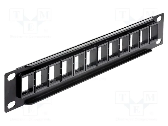DELOCK Panneau de brassage Keystone 12 ports 10 pouces 1U noir