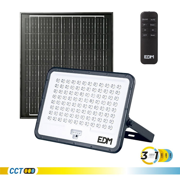 Edm Projecteur LED solaire 300W 3200 lm 3CCT Edm Projecteur LED solaire 300W 3200 lm 3CCT