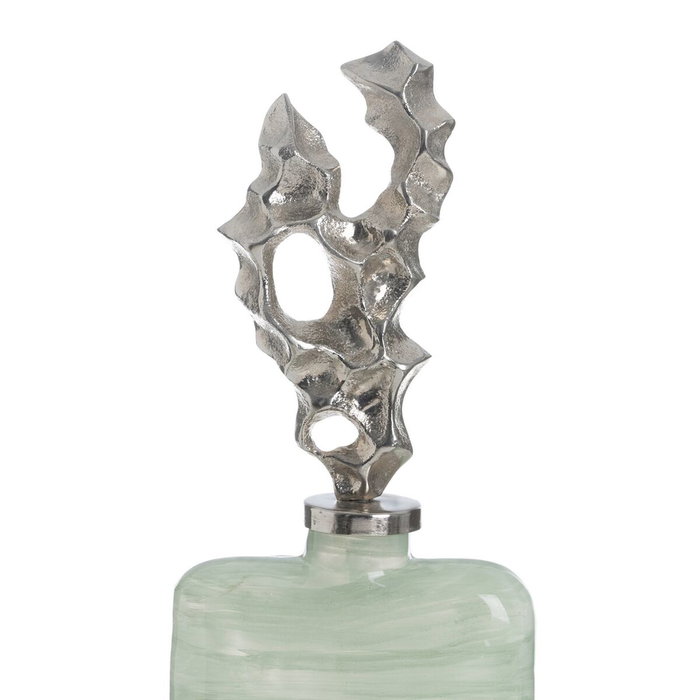 BigBuy Home Bouteille décorative Vert Argenté 16 x 9 x 54 cm