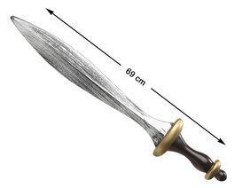 Epée Décorative Courbe de 69 cm Finition Argentée avec Dorures - Epée Fantasy pour Déguisement Pirate, Noble Oriental, Guerrier - Costume Fête Thématique, Carnaval