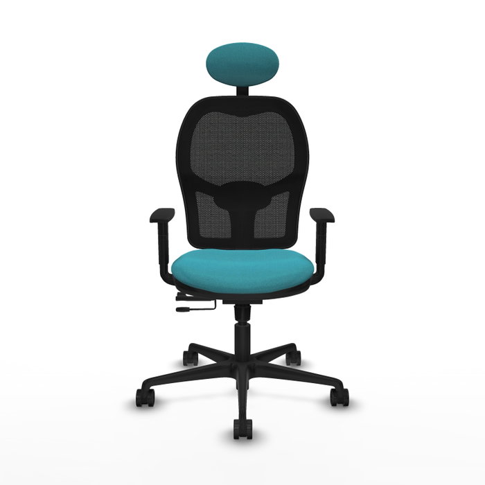 Piqueras Y Crespo Chaise de bureau Jorquera, Turquoise et Noir, Mécanisme Sincro/Traslack Piqueras Y Crespo Chaise de bureau Jorquera, Turquoise et Noir, Mécanisme Sincro/Traslack