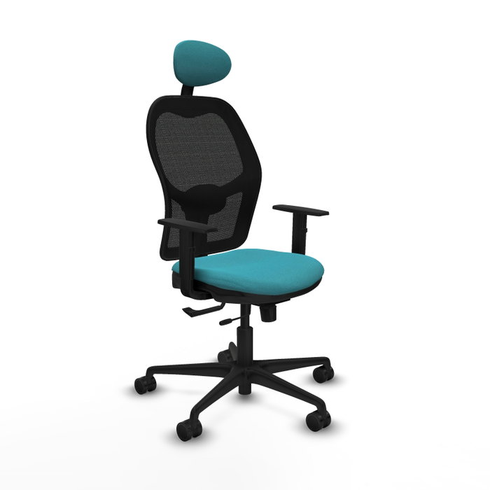 Piqueras Y Crespo Chaise de bureau Jorquera, Turquoise et Noir, Mécanisme Sincro/Traslack Piqueras Y Crespo Chaise de bureau Jorquera, Turquoise et Noir, Mécanisme Sincro/Traslack