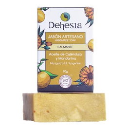 Dehesia Savon Artisanal Bio Apaisant 100 Gr, à l'Huile d'Olive Vierge Extra et Aloe Vera, Aromatisé à la Mandarine, Végétalien