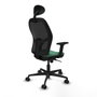 Piqueras y Crespo Chaise de Bureau avec Appui-tête 2D036N1 Vert émeraude