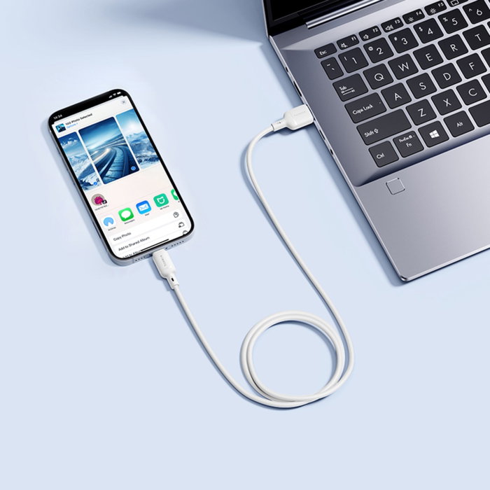 Baseus Silky Series Câble de charge USB-A vers Lightning 2,4A, 1 m, blanc