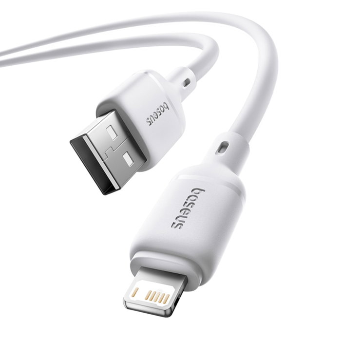 Baseus Silky Series Câble de charge USB-A vers Lightning 2,4A, 1 m, blanc