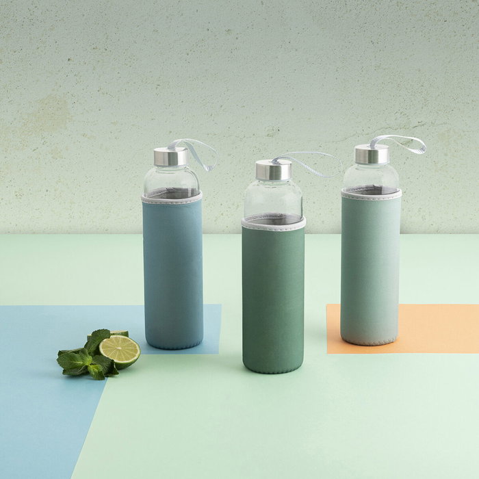 Bouteille d'eau Quid Quidate Bleu verre 600 ml (12 Unités) Bouteille d'eau Quid Quidate Bleu verre 600 ml (12 Unités)