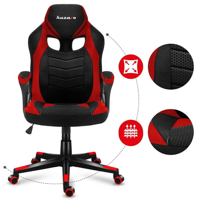 Chaise de jeu Huzaro FORCE 2.5 Noir Rouge Noir Rouge