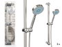 Berilo Support de Douche avec Flexible 2 m, Métal Gris, 15x61x6 cm, 3 Niveaux, sans Distributeur de Savon (Set de 6)