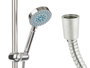 Berilo Support de Douche avec Flexible 2 m, Métal Gris, 15x61x6 cm, 3 Niveaux, sans Distributeur de Savon (Set de 6)