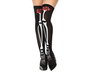 Collants Noirs Femme Halloween Hauteur Haute avec Motif Crânes et Roses Rouges, Idéal pour Déguisement Catrina et Style Gothique