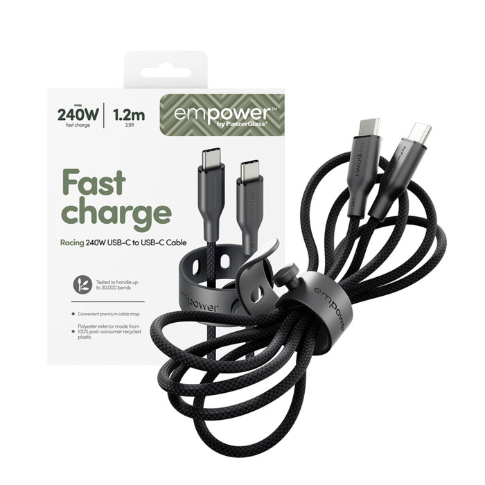 PanzerGlass empower Racing 240W USB-C vers USB-C 1,2m noir