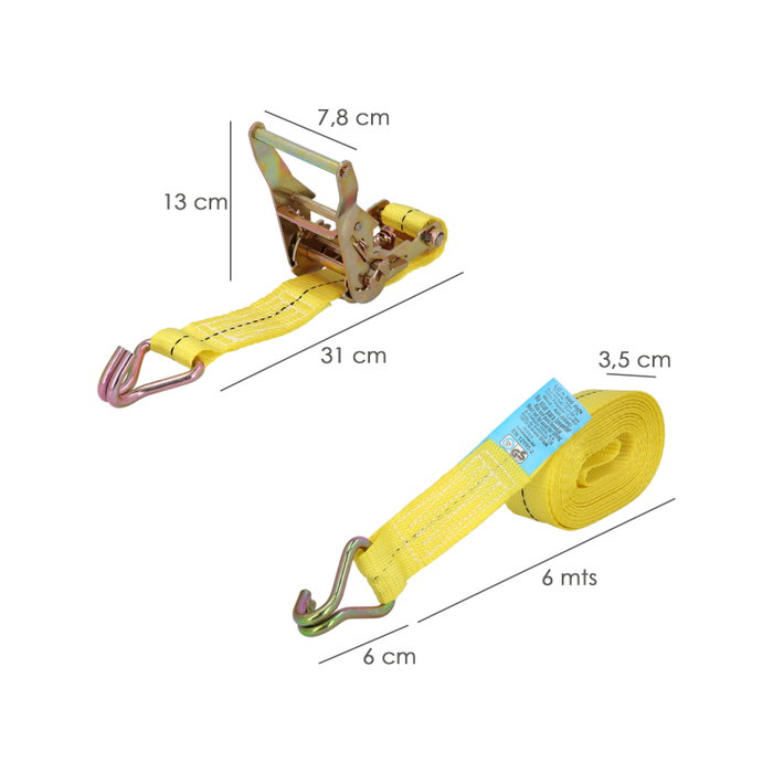 WOLFPACK LINEA PROFESIONAL Sangle d'arrimage avec cliquet 38 mm x 6 m