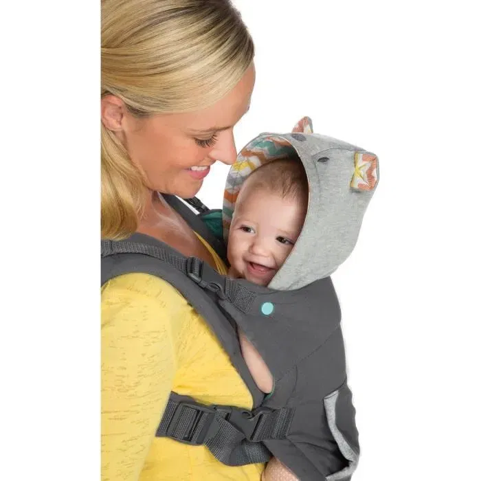 Infantino Porte-Bébé Cuddle Up Ourson, Portage Ventral Face et Dorsal, Assise Ergonomique, Poids 5.4 à 18.1 kg