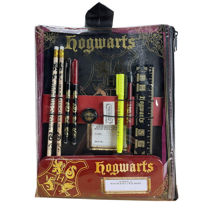 Blue Sky Studios - Set papeterie et fournitures scolaires Harry Potter avec portatodo, crayons, stylos, règle, gomme et taille-crayon