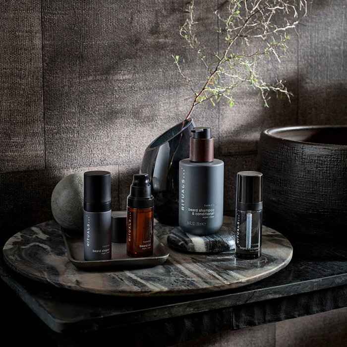 Rituals Shampoing et Après-Shampoing Nourrissant 2 en 1 pour Barbe Homme 250 ml à l'Huile d'Argan et de Basilic