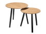 Giftdecor Set de 2 tables d'appoint 39 et 48 cm pieds noirs bois naturel