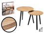 Giftdecor Set de 2 tables d'appoint 39 et 48 cm pieds noirs bois naturel