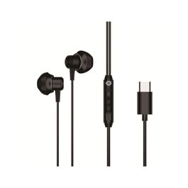 Conceptronic Brendan04B Écouteur Intra-auriculaire USB-C Noir avec Microphone et Contrôle du Volume