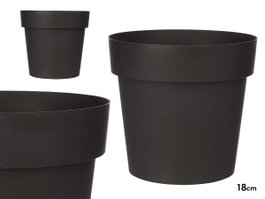 Ibergarden Pot de fleurs plastique anthracite 18 cm diamètre 17 cm hauteur 2,5 L (Set de 12)