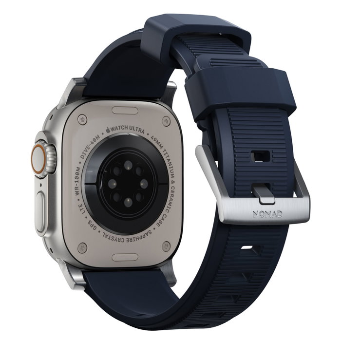Nomad Rugged Strap Bleu Atlantique Connecteur Argent 42/44/45/49mm