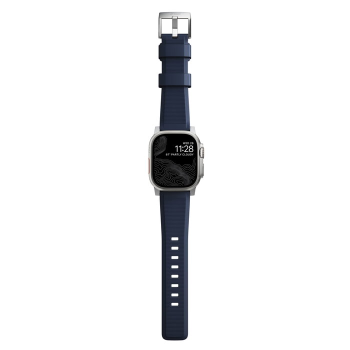 Nomad Rugged Strap Bleu Atlantique Connecteur Argent 42/44/45/49mm